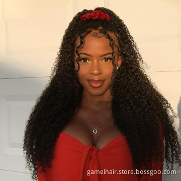 Wholesale curly closure frontal wigs for black women. human hair wig  with baby hair.virgin kinky curly full lace wig